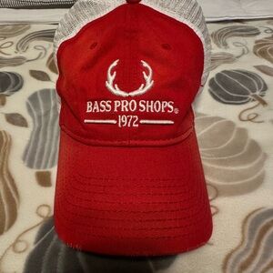 Bass Pro Shops Red Cap with White Embroidery